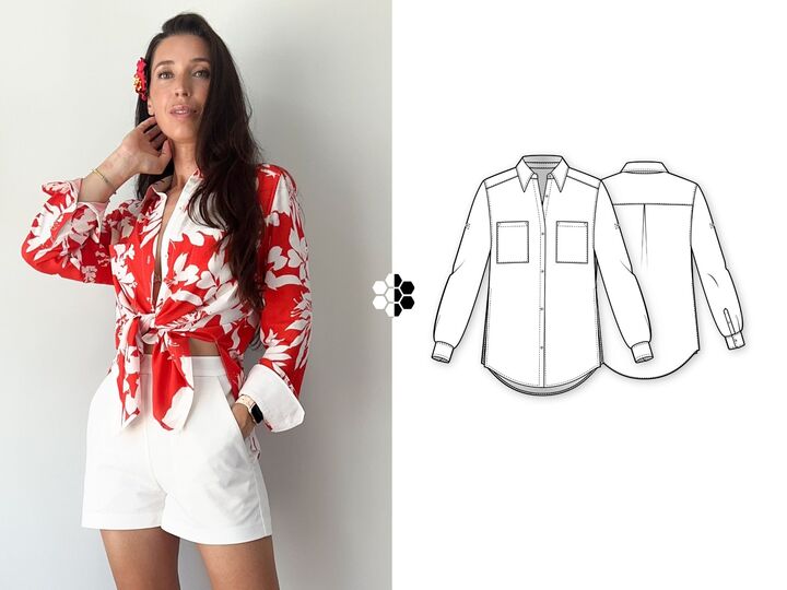 Bluse Kaia | PDF-Schnittmuster | Nähanleitung & Videos | Gr. 34–56