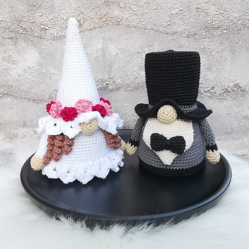 HOCHZEITS-WICHTEL – Häkelanleitung Brautpaar Gnome - Bild 2