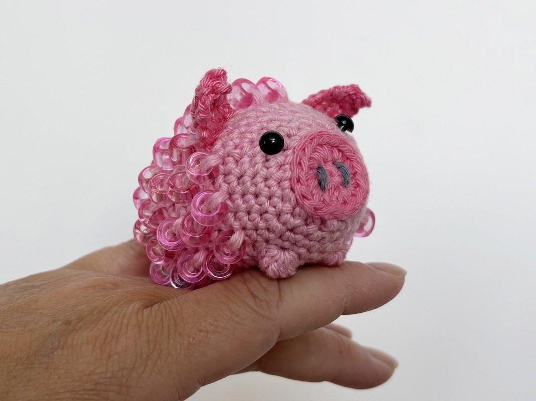 Beaded Crochet Fidget Pig Pattern, Crochet Fidget Toy, Amigurumi Lucky Pig - Image 9