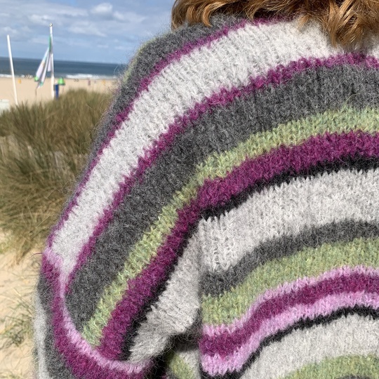 Strickanleitung Bunter Streifen-Cardigan Xenia Größe 36 – 48 Damen