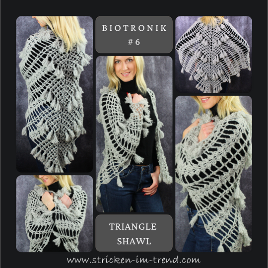 Crochet Pattern for Autumn Triangle Shawl | AlpakaWool #2 | BioTronik #6