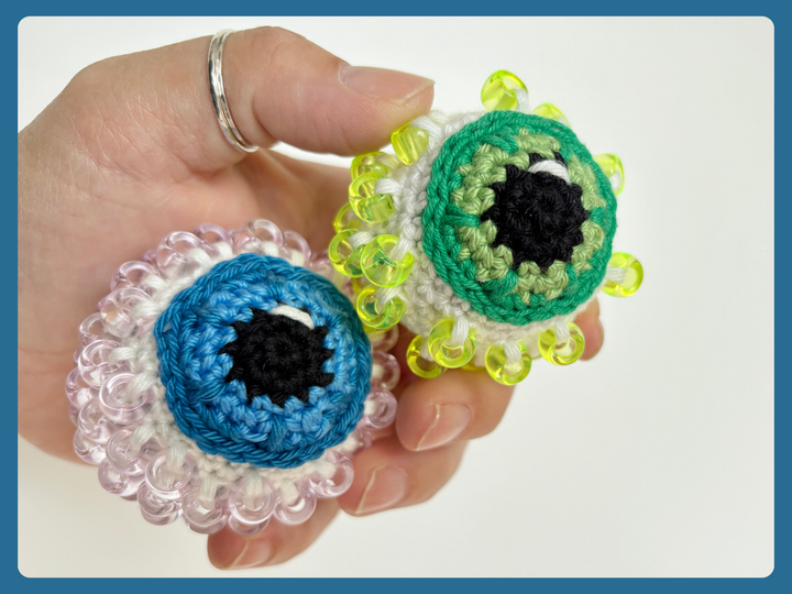 Crochet Fidget Pattern Beaded Eyeball, Amigurumi Eye, Halloween Decoration