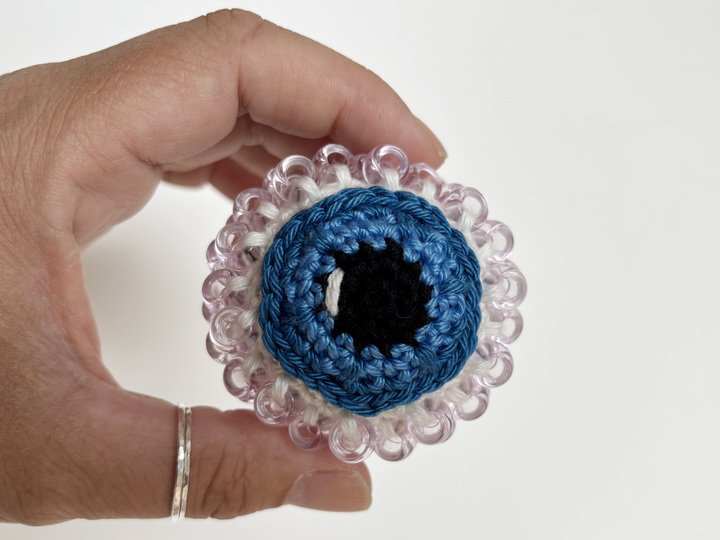 Crochet Fidget Pattern Beaded Eyeball, Amigurumi Eye, Halloween Decoration
