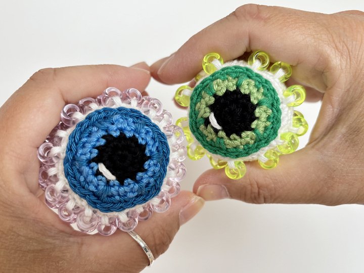 Crochet Fidget Pattern Beaded Eyeball, Amigurumi Eye, Halloween Decoration