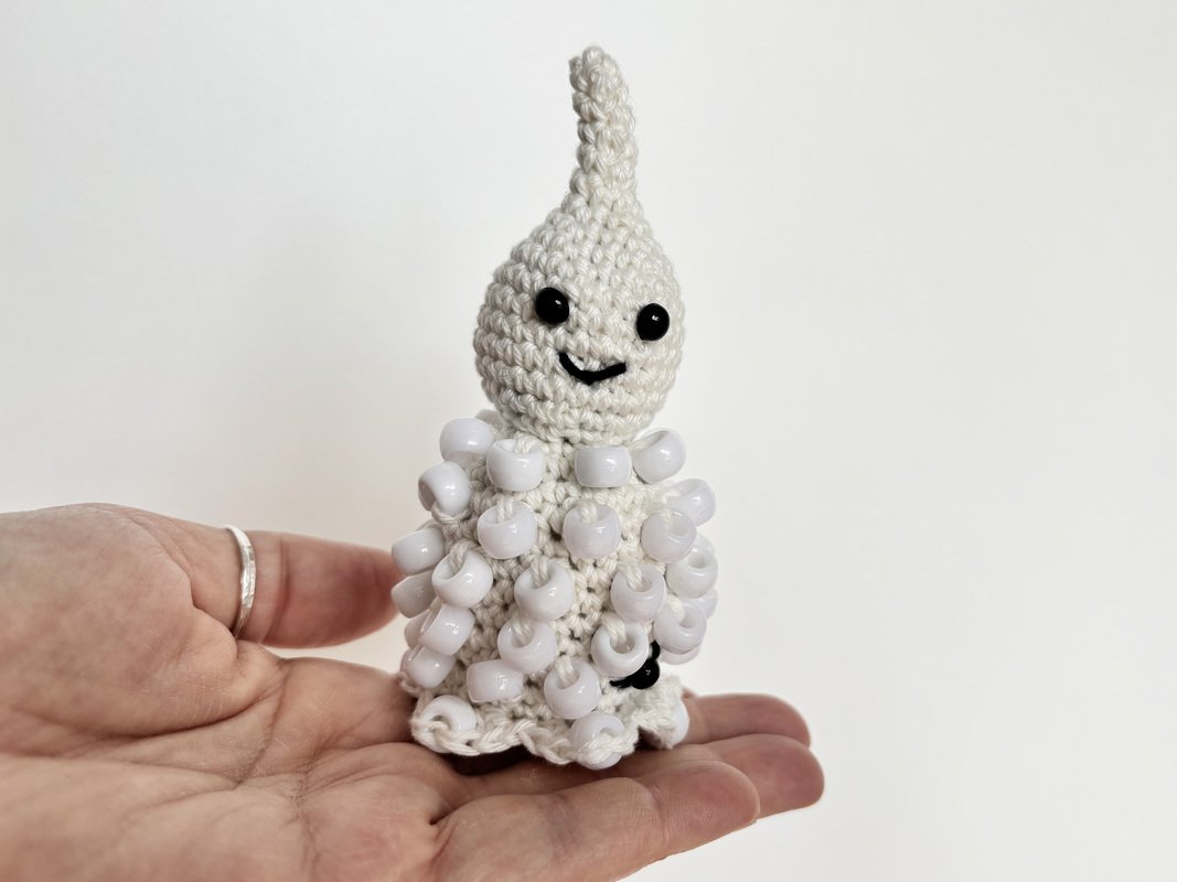 Crochet Fidget Pattern Beaded Halloween Ghost, Amigurumi, Fidget Toy - Image 3