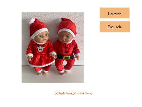 Puppen Weihnachtsoutfit Maria