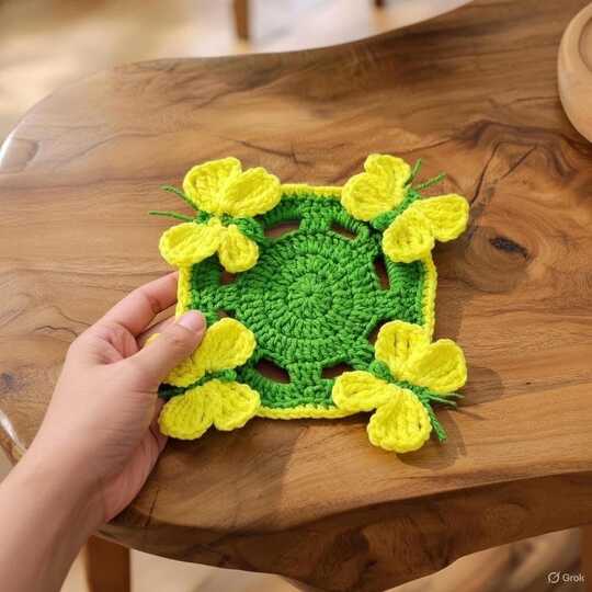Crochet Butterfly Coaster Pattern PDF + Video Tutorial | Easy DIY