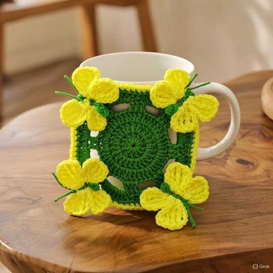 Crochet Butterfly Coaster Pattern PDF + Video Tutorial | Easy DIY