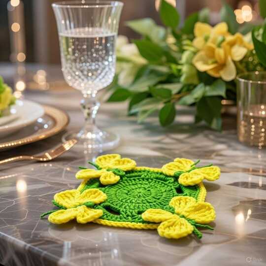 Crochet Butterfly Coaster Pattern PDF + Video Tutorial | Easy DIY