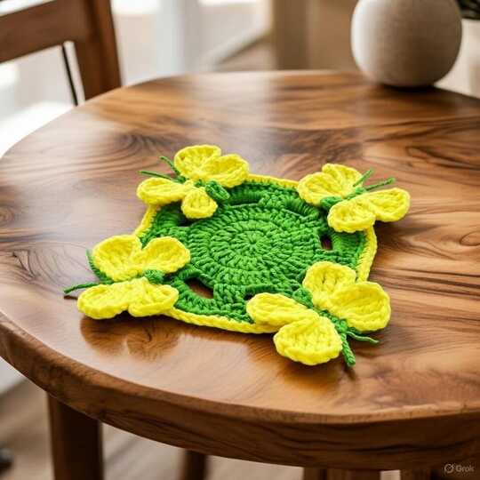 Crochet Butterfly Coaster Pattern PDF + Video Tutorial | Easy DIY