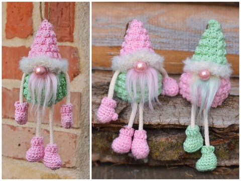 kleiner Wichtel mit Baumelbeinen zum Hängen oder Stellen Frühling