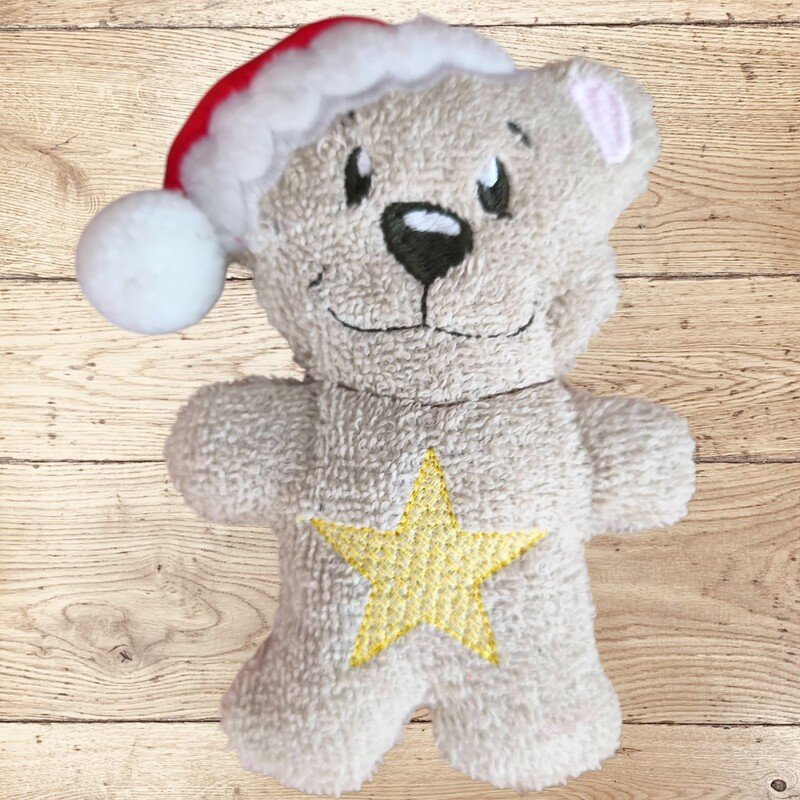 Stickdatei Weihnachten Teddy Bär, In the Hoop Kuscheltier in 4 Größen