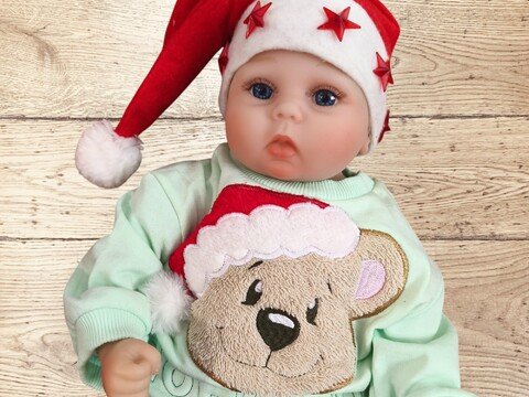 Stickdatei Teddy Bär Weihnachten Applikation in 5 Größen Maschinenstickerei