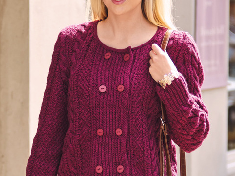 Muster-Jacke mit doppelter Knopfreihe