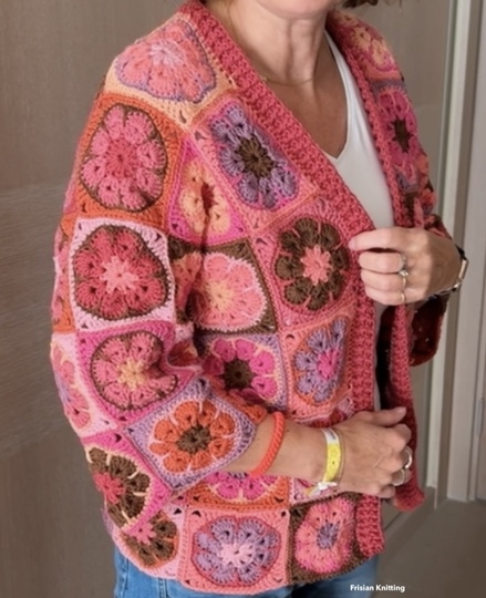 Afrikanische Blumen Weste „Side“ Granny Square Häkelanleitung