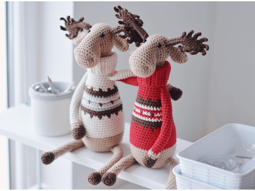 Elch Richard häkeln – Weihnachtliches Amigurumi Häkelanleitung PDF