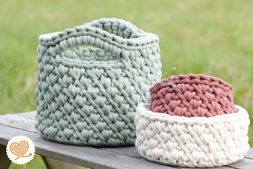 + ALERA + Häkelkorb im Hygge Style Aufbewahrungskorb im modernen Design