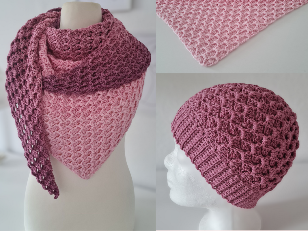 Sparset Dreieckstuch und Mütze "Cool Waves" Häkelanleitung