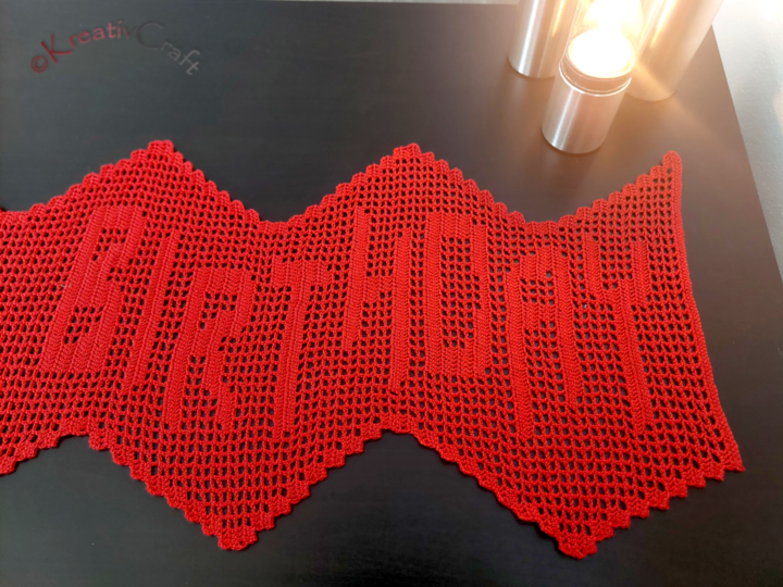 Tischband Happy Birthday – Häkelanleitung