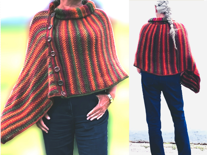 Poncho "Haltmichwarm" für kalte Tage