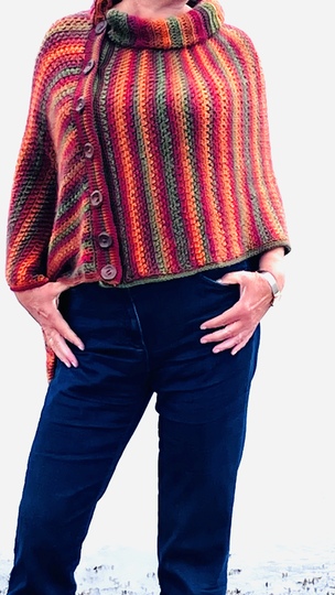 Poncho "Haltmichwarm" für kalte Tage