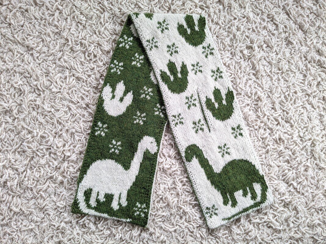 Steckschal "Spuren im Schnee" - Doubleface Strickanleitung - Bild 6