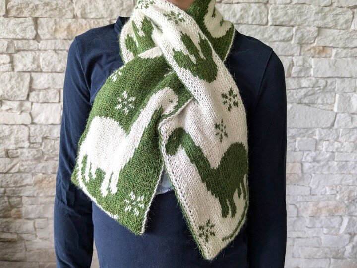 Steckschal "Spuren im Schnee" - Doubleface Strickanleitung