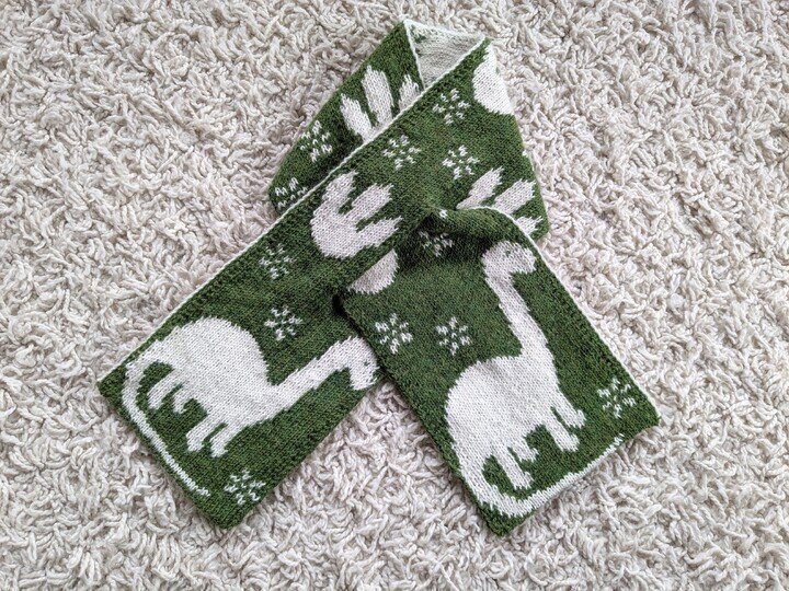 Steckschal "Spuren im Schnee" - Doubleface Strickanleitung