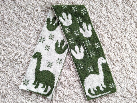 Steckschal "Spuren im Schnee" - Doubleface Strickanleitung