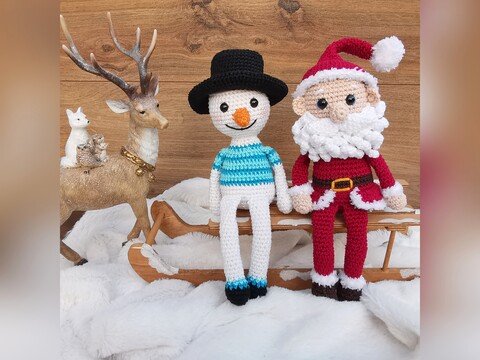 SPAR-SET Mr. Frosty & Mr. Santa – Häkelanleitung Weihnachtsmann+Schneemann