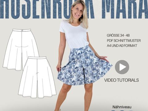 Schnittmuster Hosenrock MARA - mit Naht-Taschen | Gr. 34–48