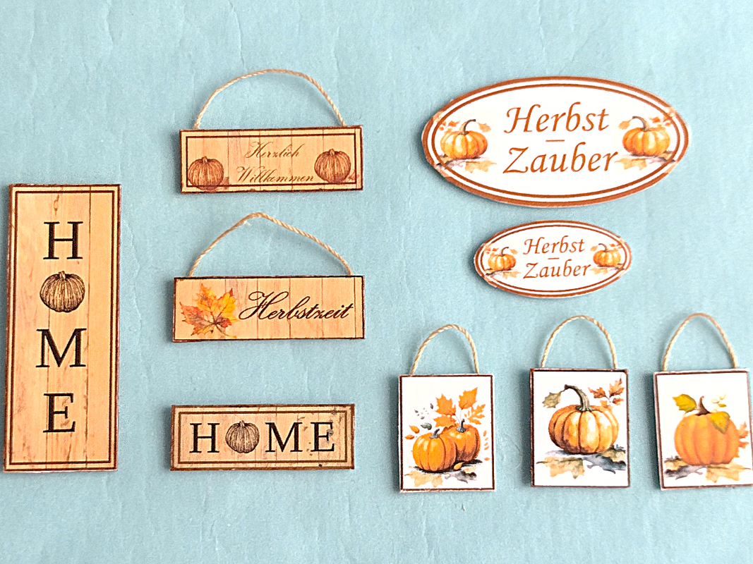 Bastelbögen Herbst-Miniaturen