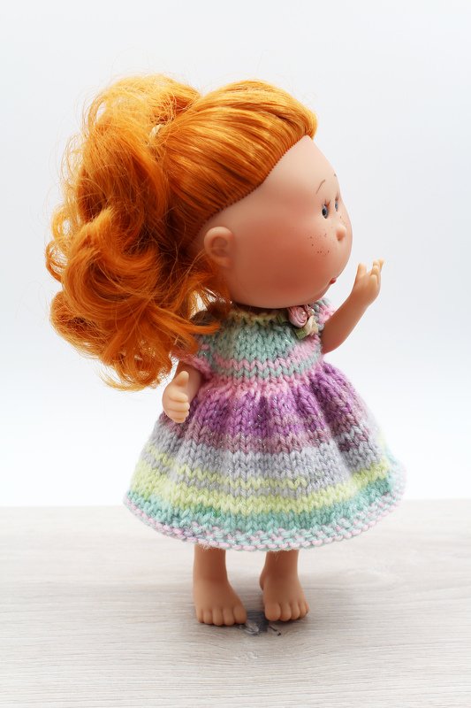 Knitting pattern for Jumpsuit & Dresses for little doll 23cm