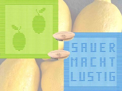 Spültücher-Set „Zitronen“ und „SAUER MACHT LUSTIG“ 2 Anleitungen Spültuch