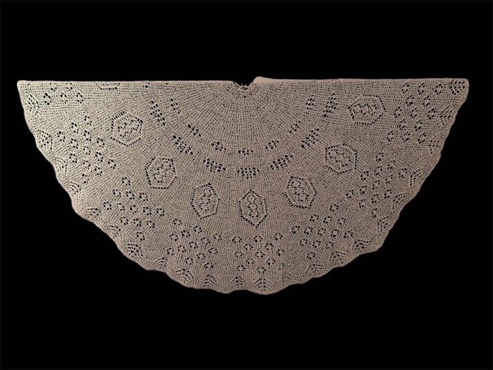 Das Wintertuch stricken- halbrundes Tuch mit Shetland-Lacemuster