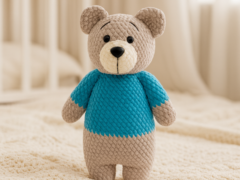 Cute Teddy Bear Crochet Pattern – Amigurumi Plush Bear PDF Tutorial 