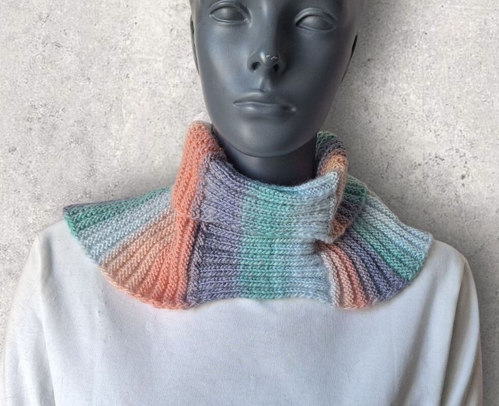 Strickanleitung Halssocke, Neckwarmer, Schalkragen für Anfänger  #339 - Bild 9