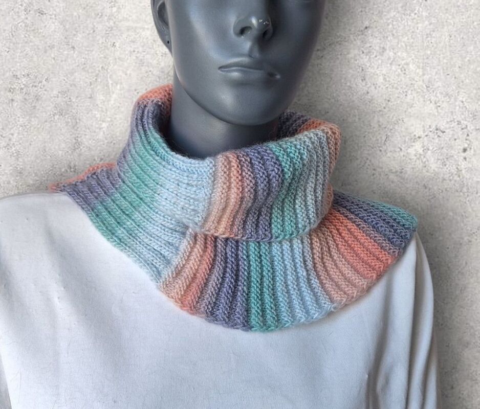 Strickanleitung Halssocke, Neckwarmer, Schalkragen für Anfänger  #339 - Bild 7
