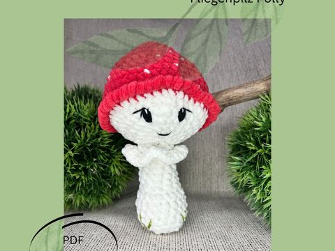 Häkelanleitung Fliegenpilz Polly, PDF Download