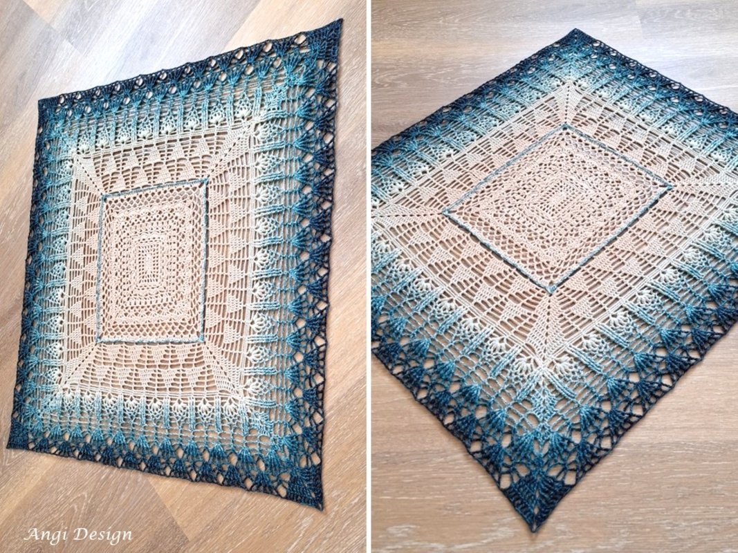 Häkelanleitung rechteckige Mitteldecke / Tischdecke / Tischtuch