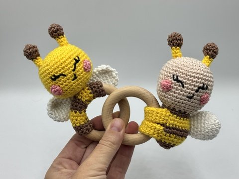 Häkeleinleitung - Beißring Bienen