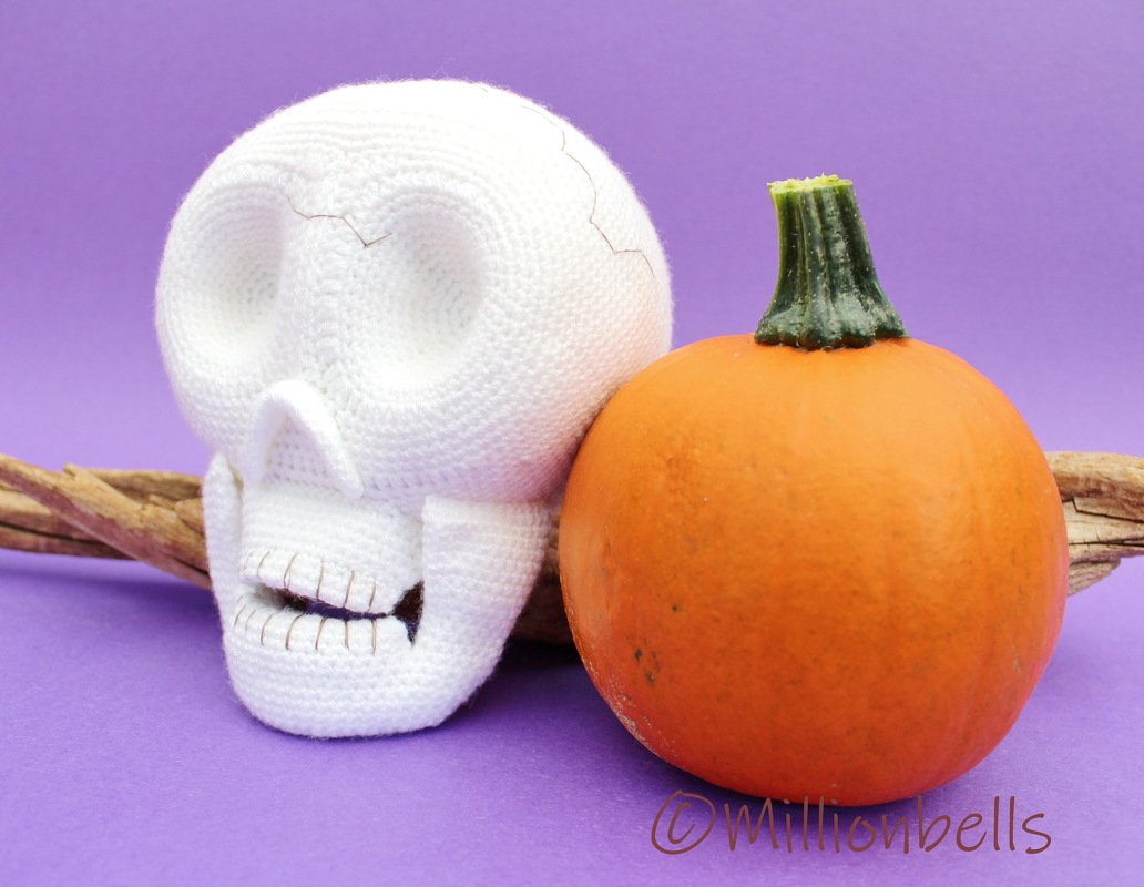 Amigurumi Creepy Skull Crochet Pattern Mister D. Ceased Halloween Decor