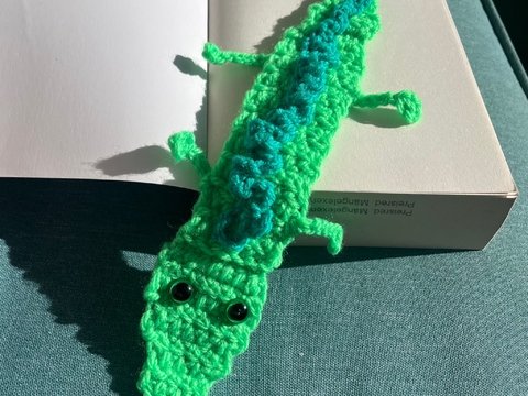 Häkelanleitung Lesezeichen Krokodil