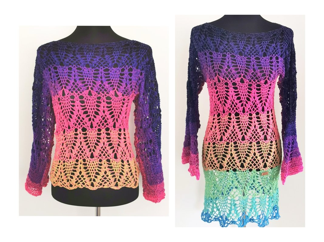 1-Bobbel-Pulli/Kleid Citrina, keine Nähte, Häkelanleitung