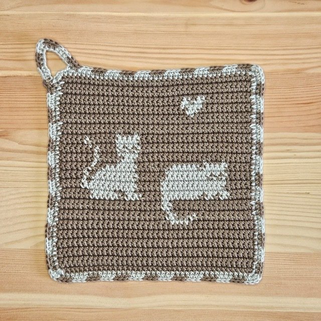 Häkelanleitung Topflappen "Katzen" - Bild 3