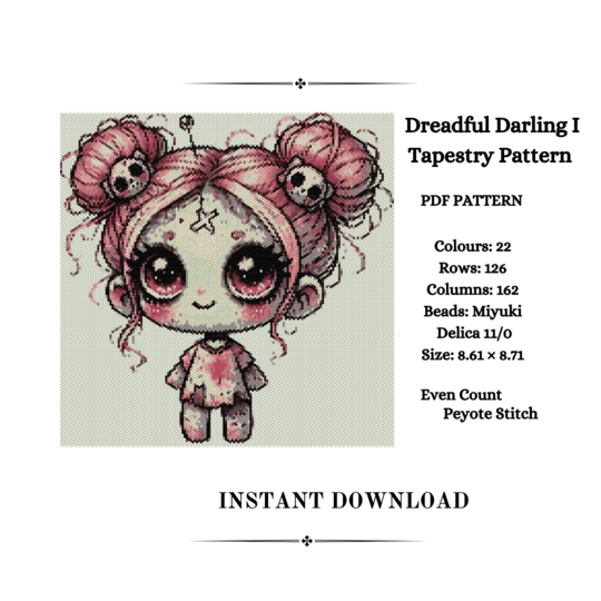 Dreadful Darling I Beaded Tapestry Pattern