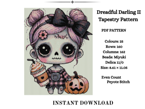 Dreadful Darling II Beaded Tapestry Pattern