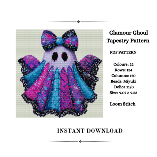 Glamour Ghoul Beaded Tapestry Pattern