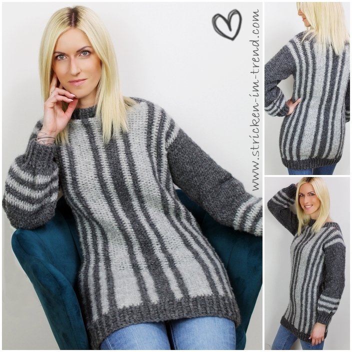 Crochet Jumper Pattern – two-coloured, worked sideways | AlpakaWool #3 - Image 2