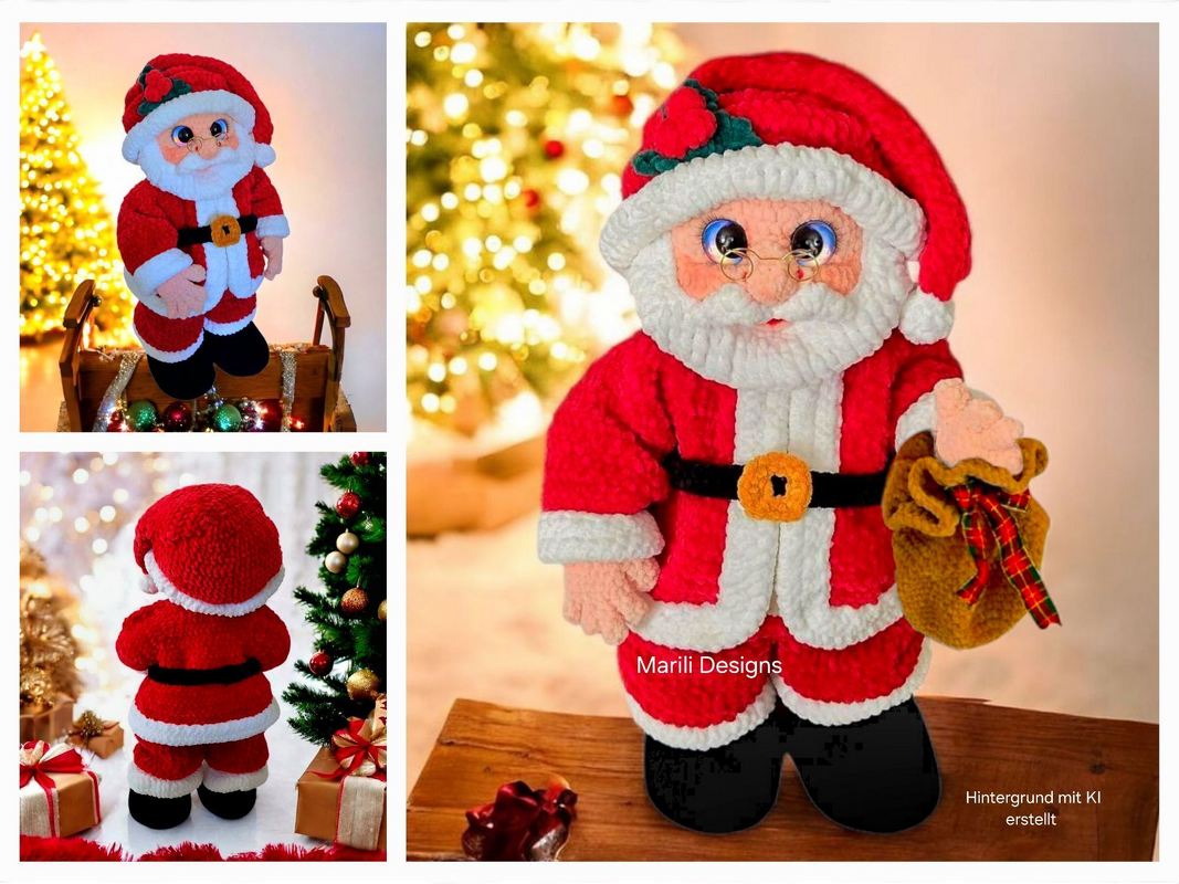 Häkelanleitung Nikie Weihnachtsmann